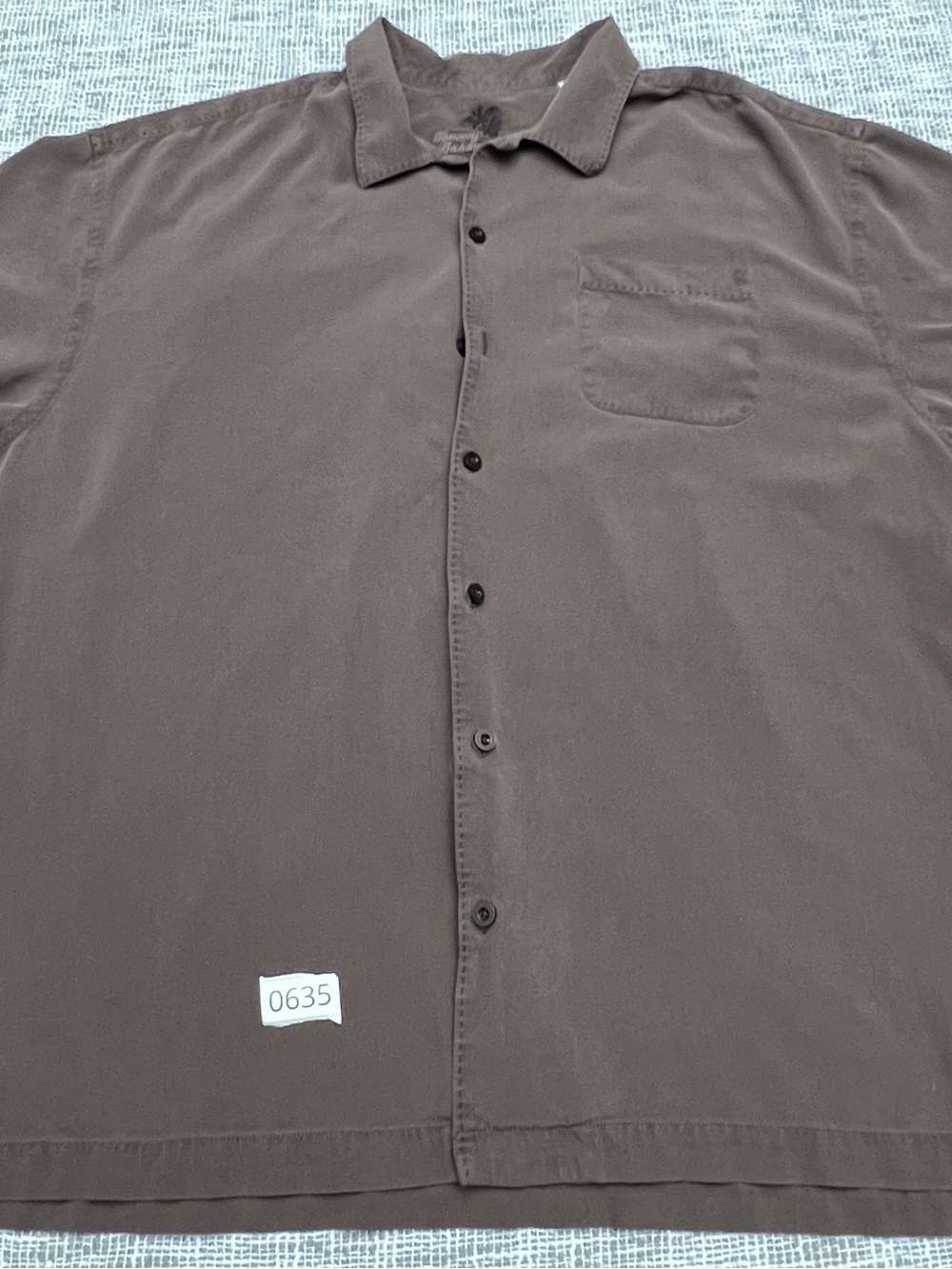 Tommy Bahama Brown Short-Sleeve Casual Button-Down Shirt
